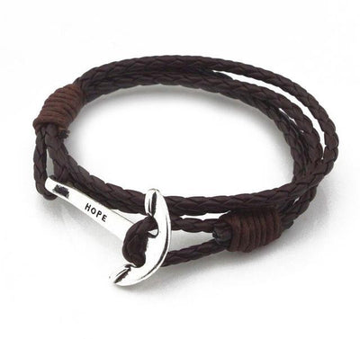 Leather Anchor Bracelet