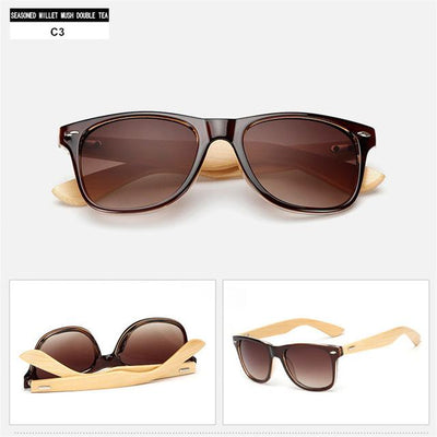 Bamboo Wooden Mirror Sunglasses