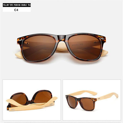 Bamboo Wooden Mirror Sunglasses