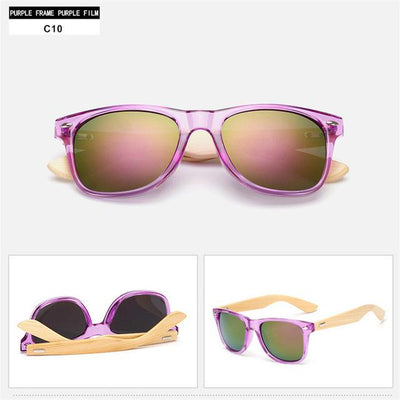 Bamboo Wooden Mirror Sunglasses