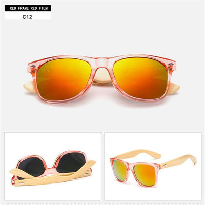 Bamboo Wooden Mirror Sunglasses