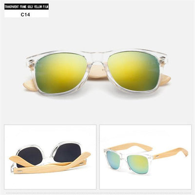 Bamboo Wooden Mirror Sunglasses