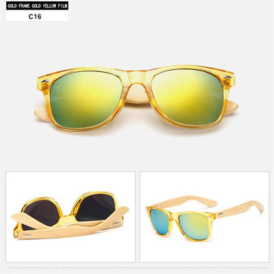 Bamboo Wooden Mirror Sunglasses