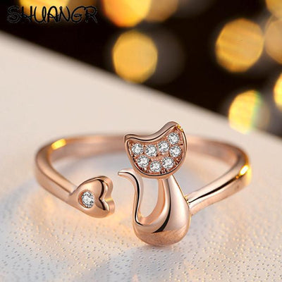 Cute Animal Cat Ring for Women/Girls