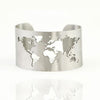 World Map Travel Cuff Bracelet Stainless Steel