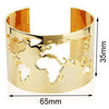 World Map Travel Cuff Bracelet Stainless Steel