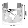 World Map Travel Cuff Bracelet Stainless Steel