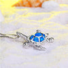 Blue Opal Sea Turtle Pendant Necklace